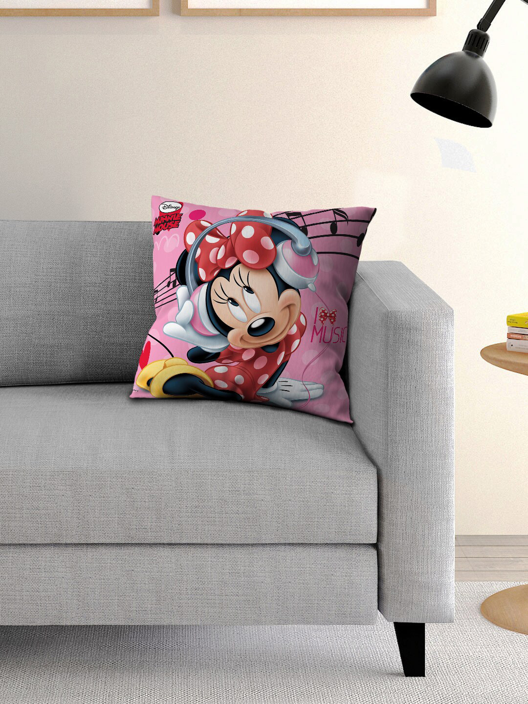 Disney Minnie Multicoloured Single Cartoon Character Printed 40x40 cm Square Cushion Cover