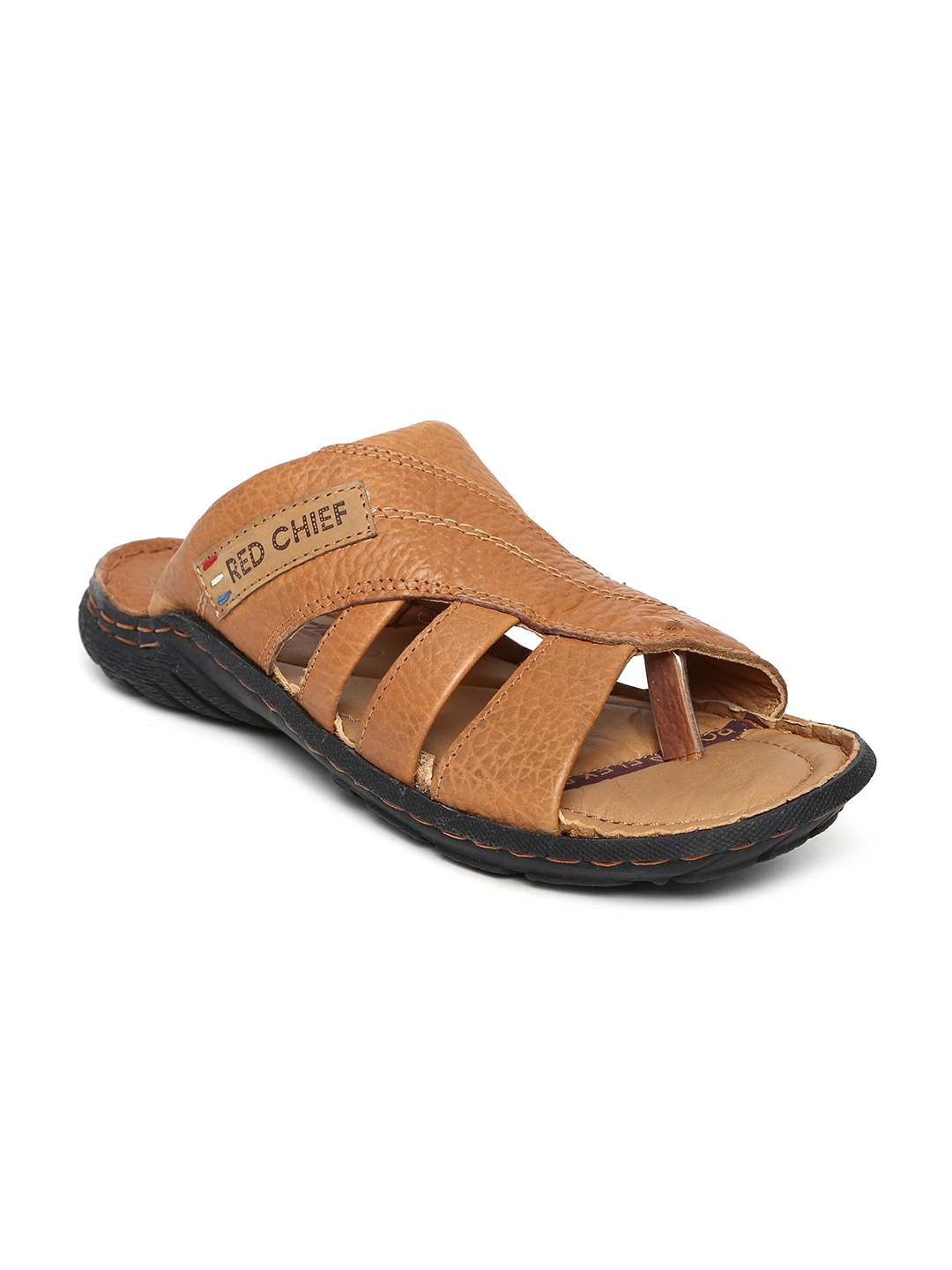 Red Chief Men Brown Leather Sandals