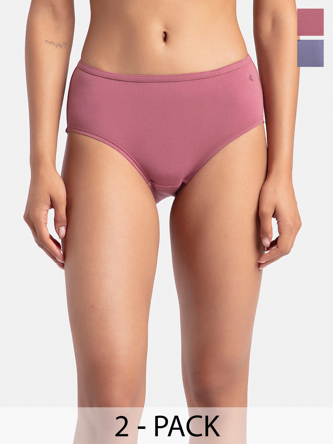 Jockey Pack Of 2 High Coverage Super Combed Cotton StayFresh Hipster-SW02