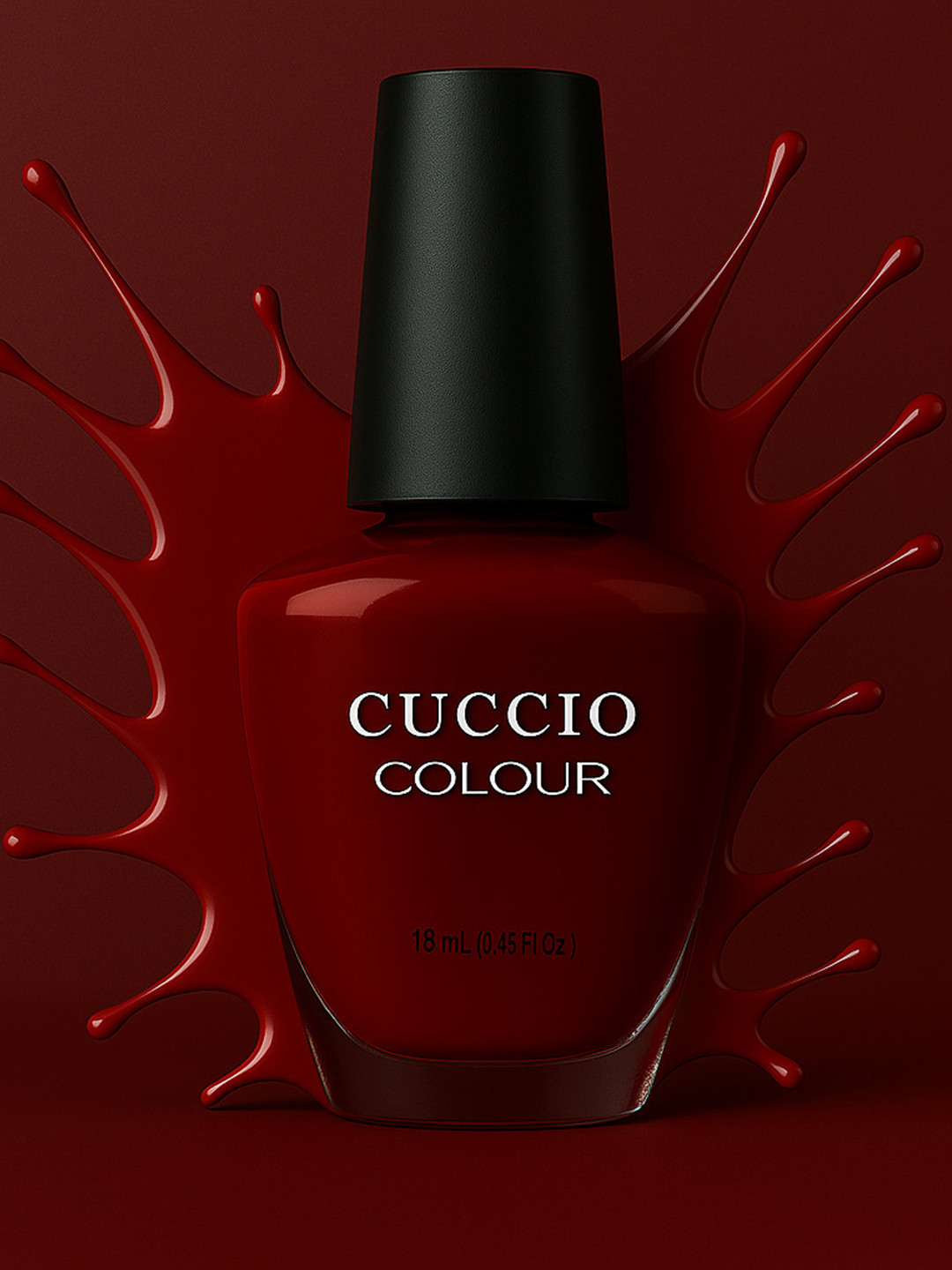 Cuccio Colour Long Lasting Glossy Nail Polish - Red Eye To Shanghai 25-Free Formula 13 ml