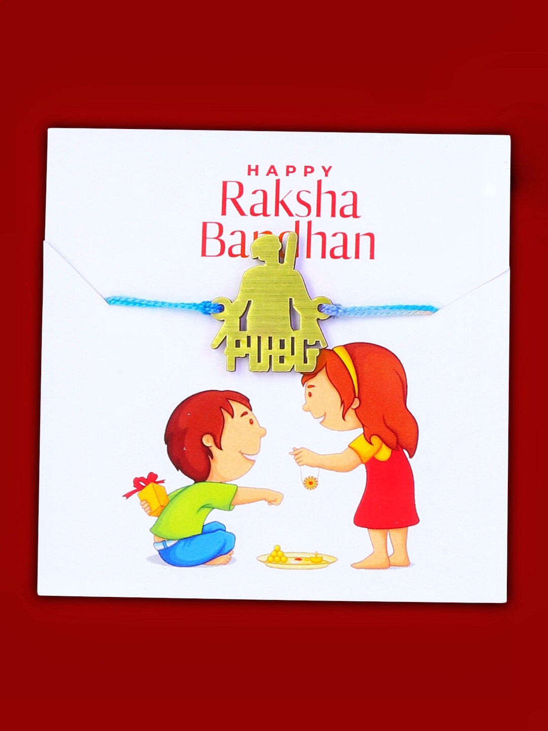 Digital Dress Golden & Blue Room PUBG Icon Pendant Rakhi