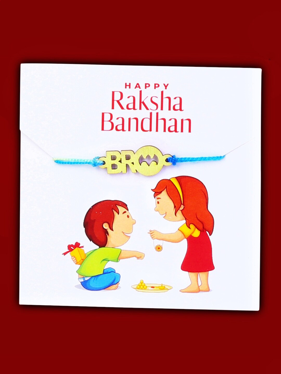 Digital Dress Room Boys Gold-Toned BATMAN BRO Pendant Rakhi