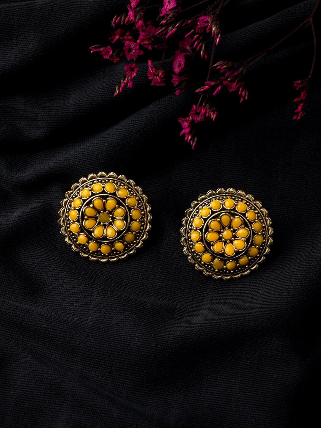 MORKANTH JEWELLERY Yellow Contemporary Stud Earrings