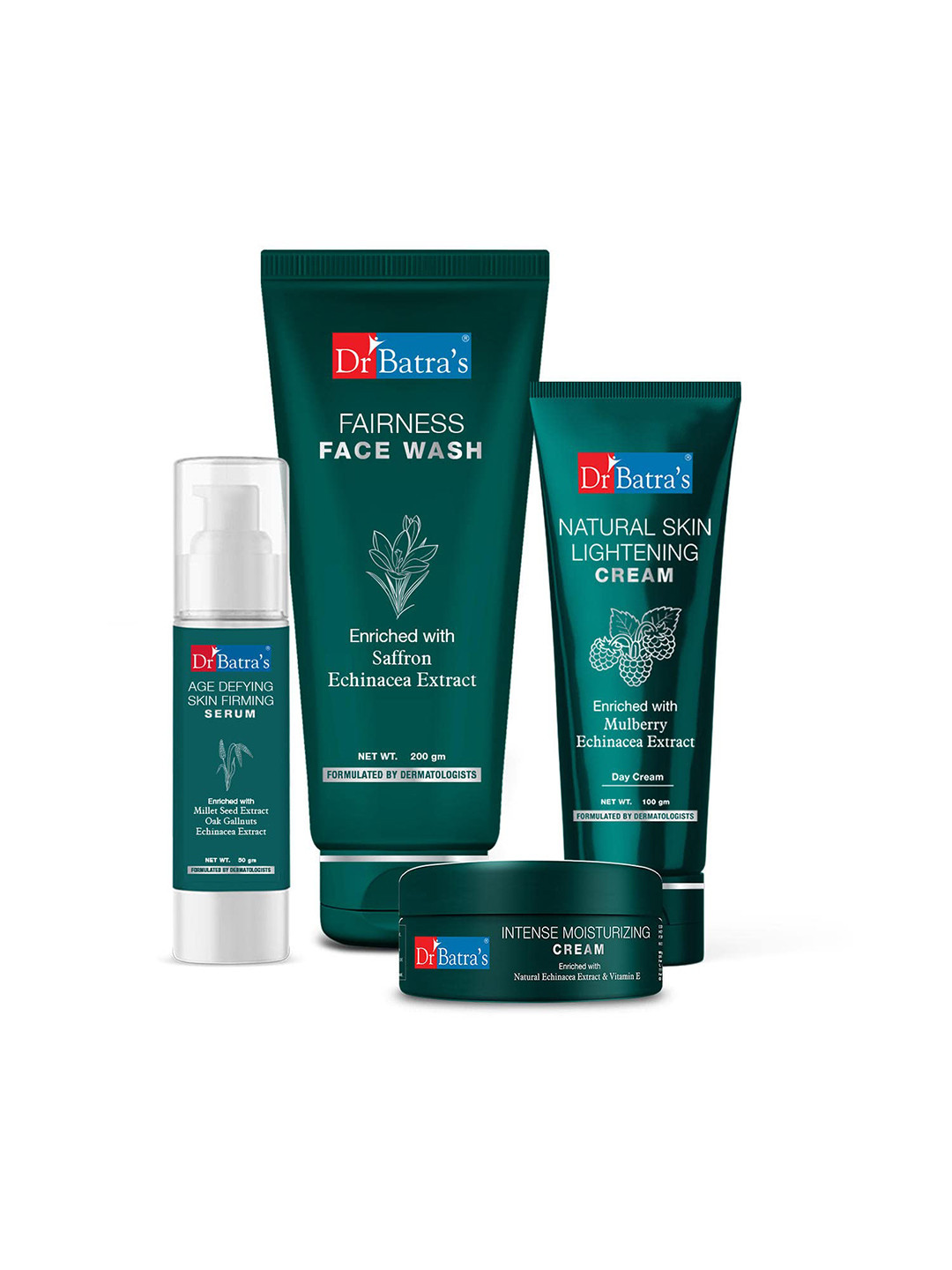 Dr. Batras Age Defying Serum + Face Wash + Skin Lightening Cream + Moisturizing Cream