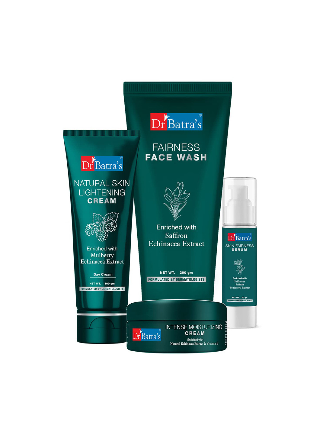 Dr. Batras Skin Fairness Serum + Fairness Face Wash + Skin Lightening Cream + Face Cream