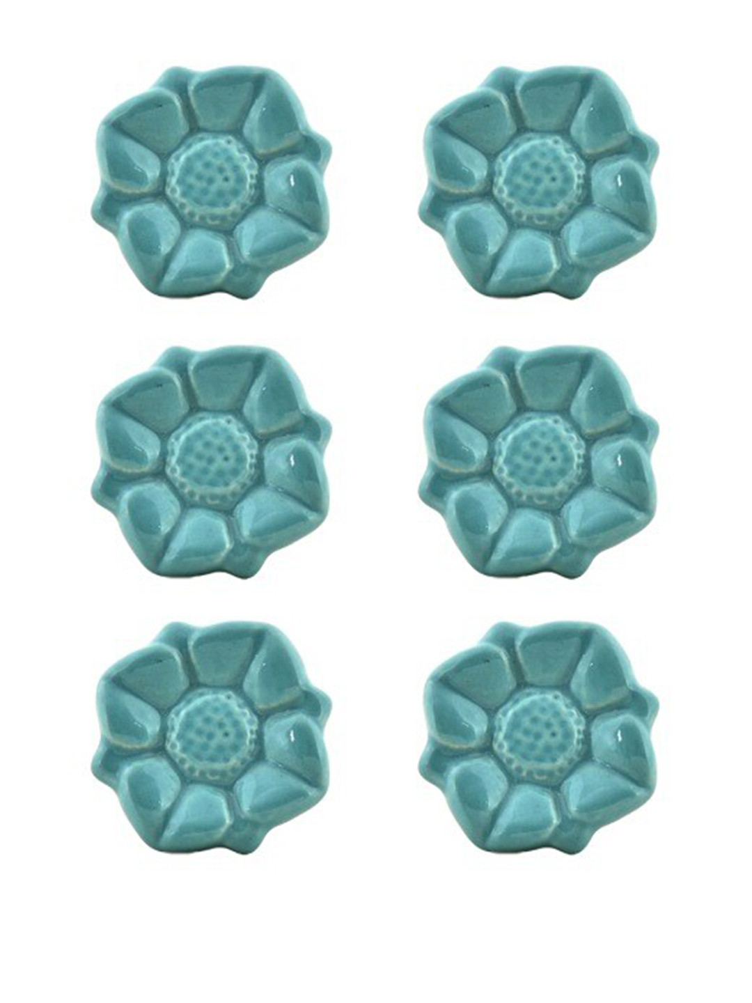 The Decor Mart Set Of 6 Green Distress Brass Decorative Knobs