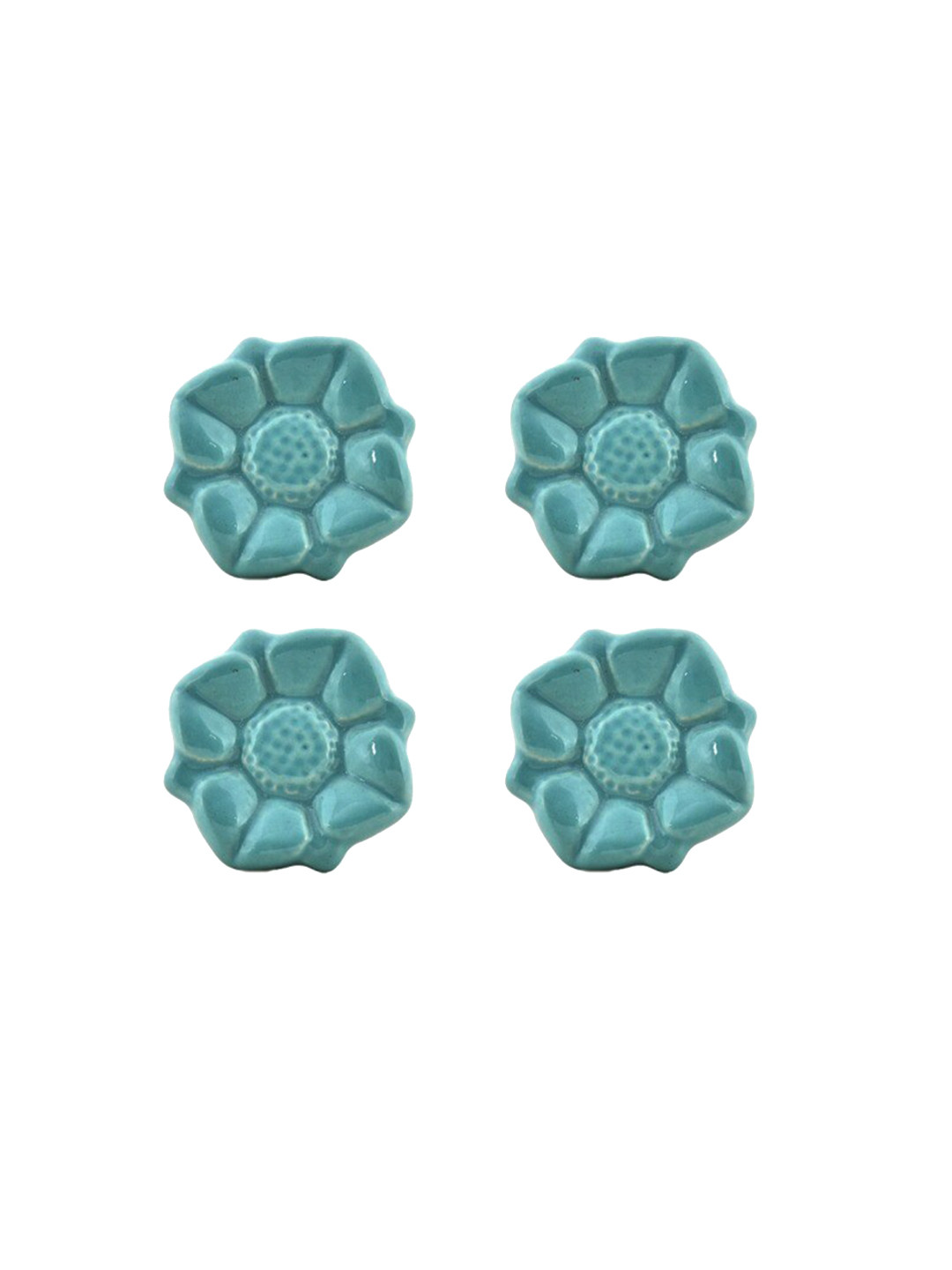 The Decor Mart Set Of 4 Green Ceramic Decorative Knobs