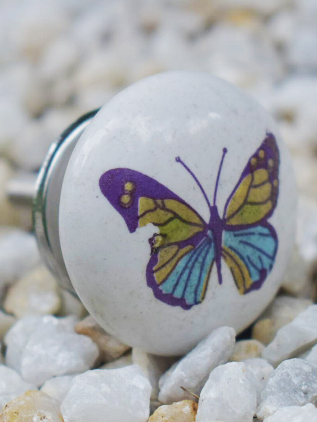 The Decor Mart Set Of 6 Peach & Yellow Decorative Knobs