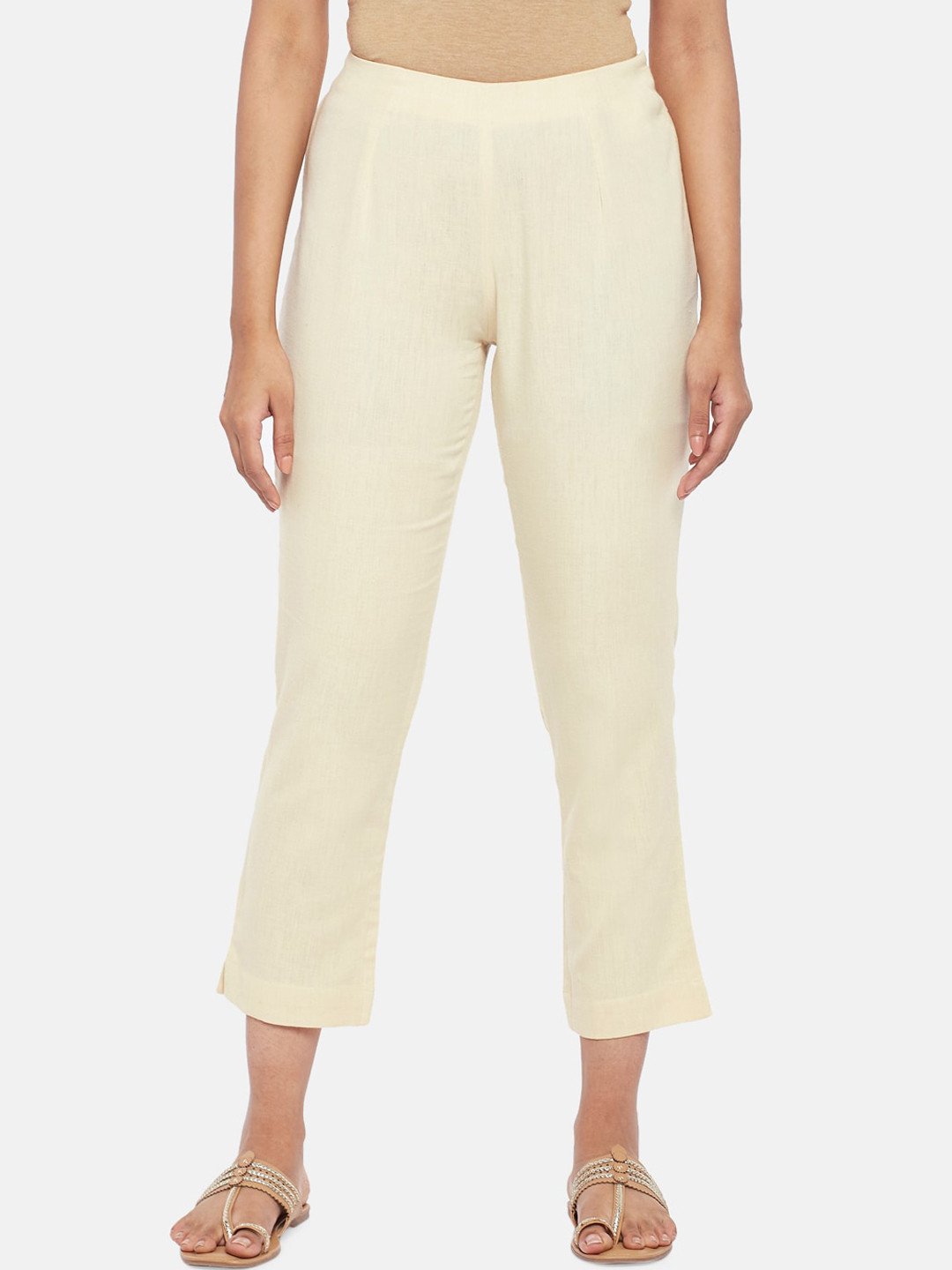 RANGMANCH BY PANTALOONS Women Beige Culottes Trousers