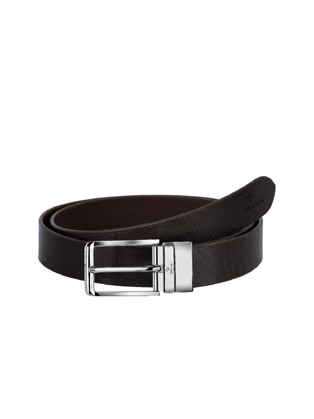 Walrus Men Brown G Series Textured Leather Formal Belt