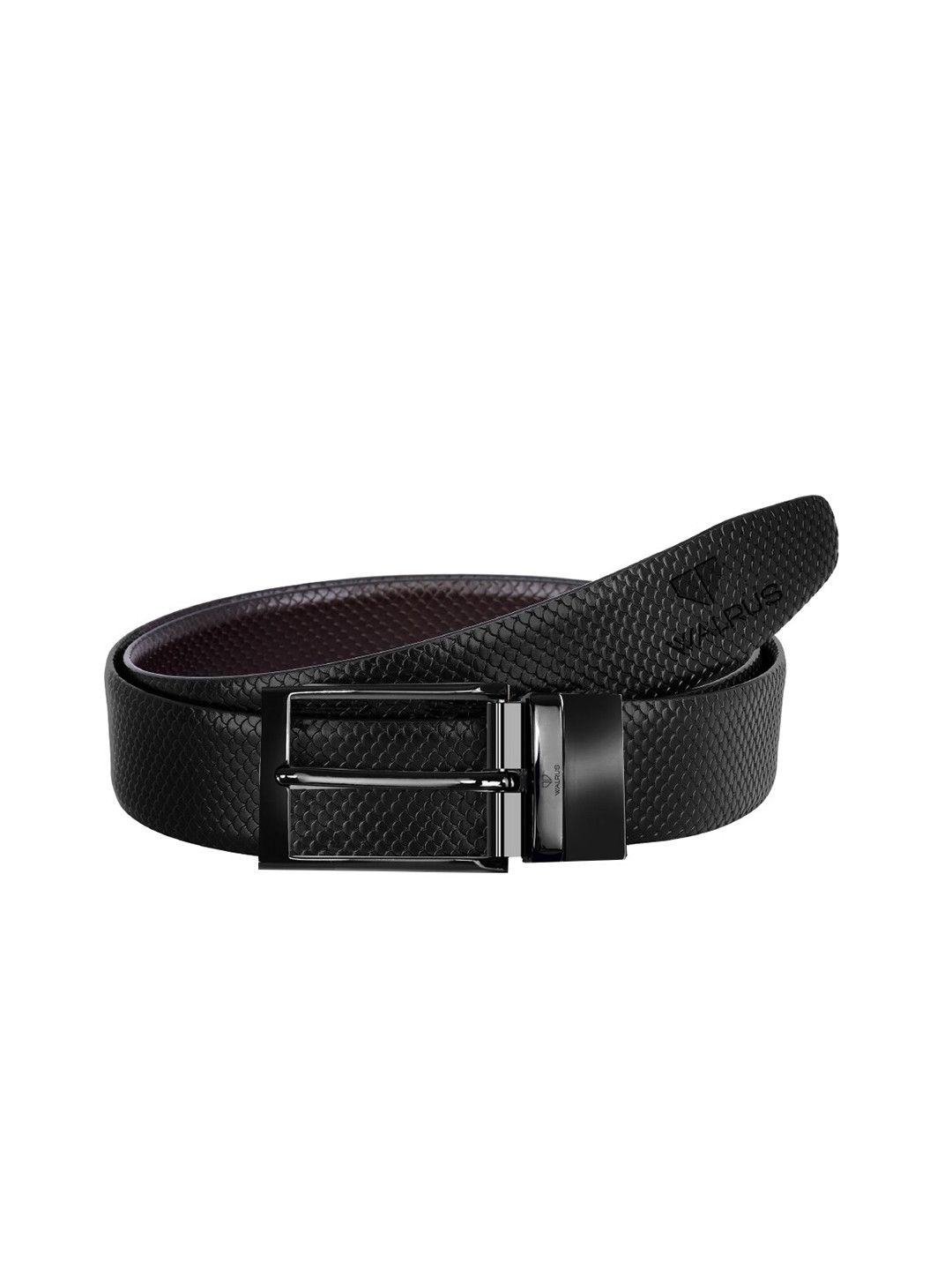 Walrus Men Black & Brown B Series Reversible Leather Formal Belt