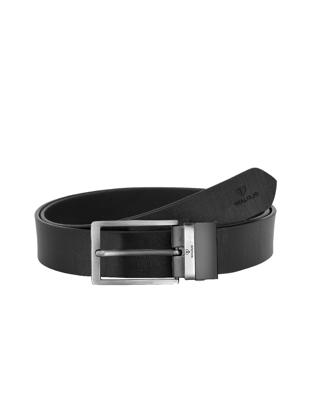 Walrus Men Black K Series Textured Leather Formal Belt