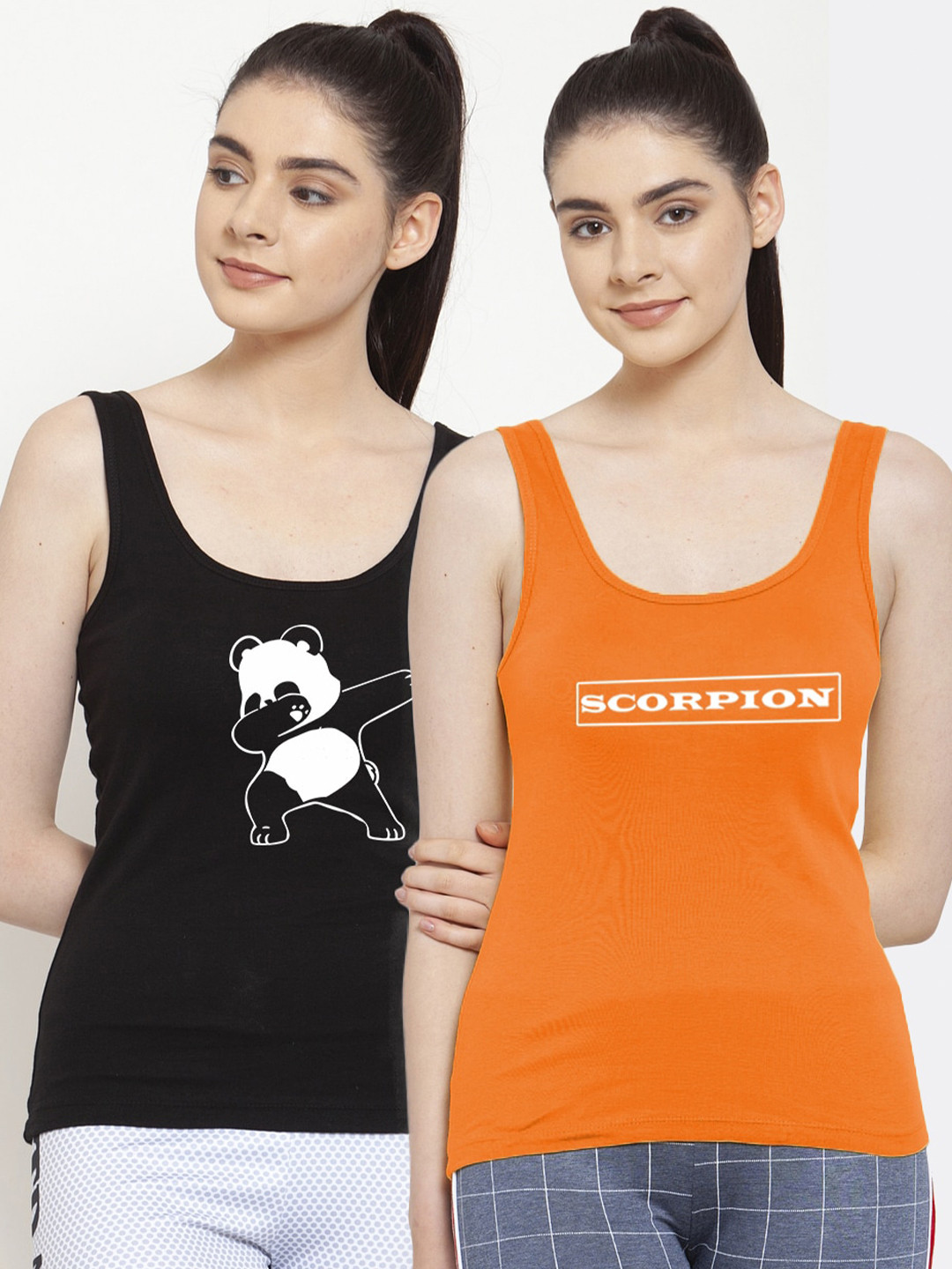 Friskers Pack of 2 Black Tank Tops