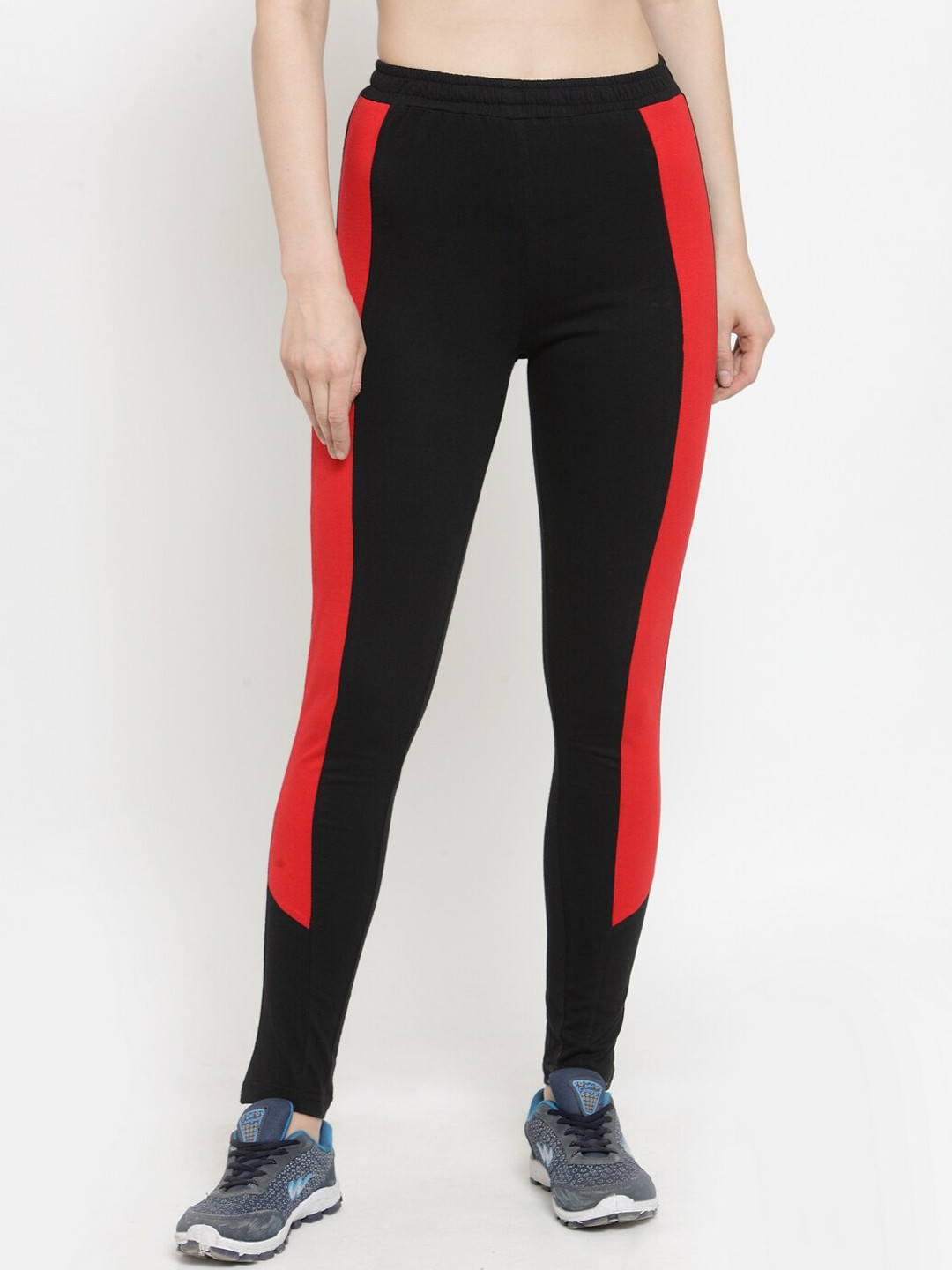 Boston Club Women Black& Red Colourblocked Track Pants