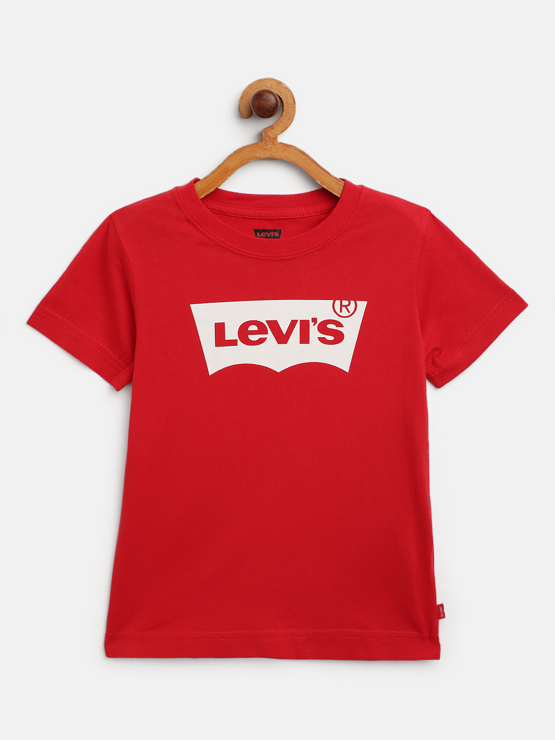 Levis Boys Red Brand Logo Printed Pure Cotton T-shirt