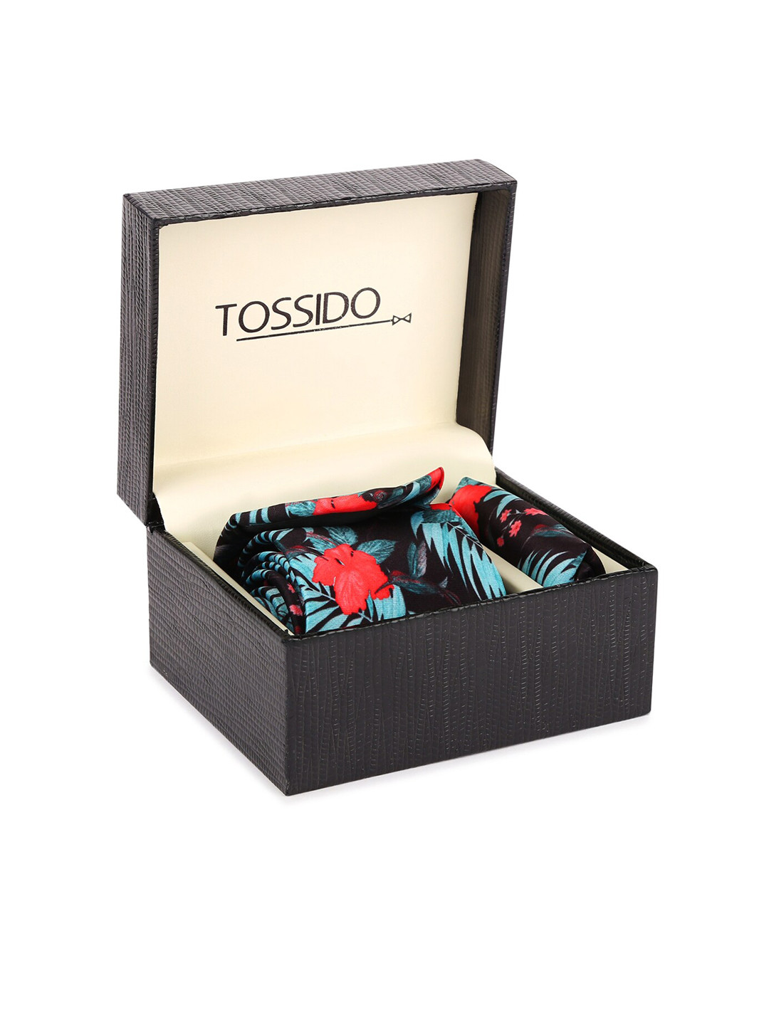 Tossido Men Black & Blue Printed Accessory Gift Set