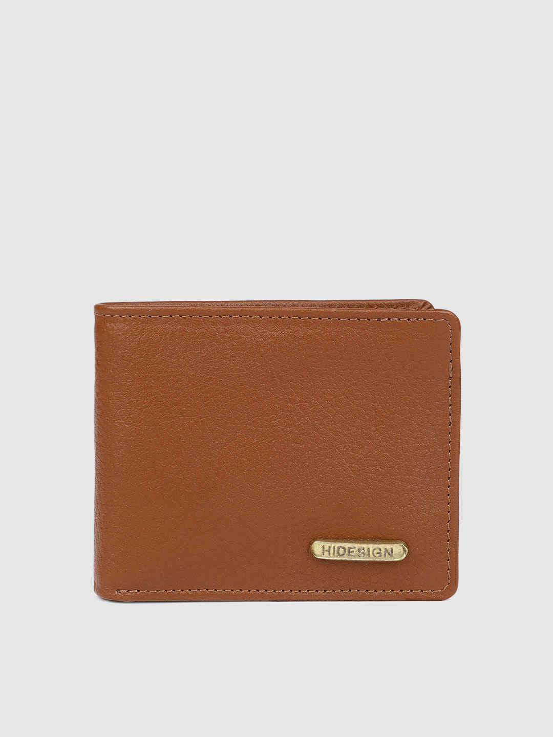 Hidesign Men Tan Brown Leather Two Fold Wallet