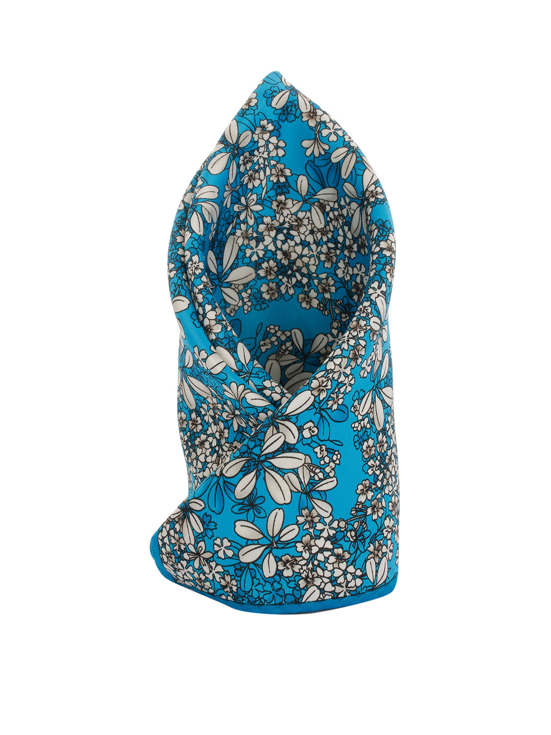 Alvaro Castagnino Blue Tropical Print Pocket Square