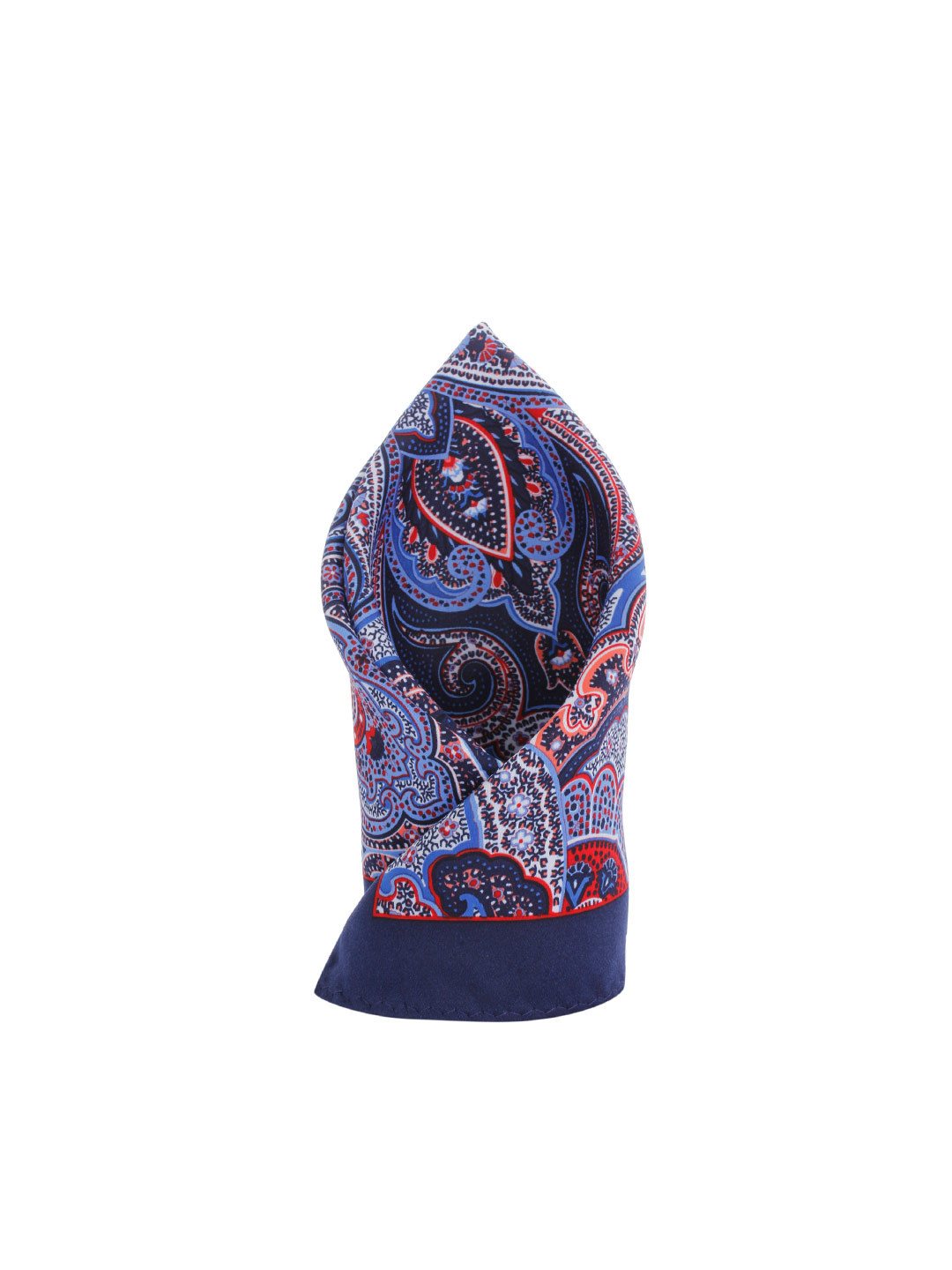 Alvaro Castagnino Blue & Red Floral Print Pocket Square