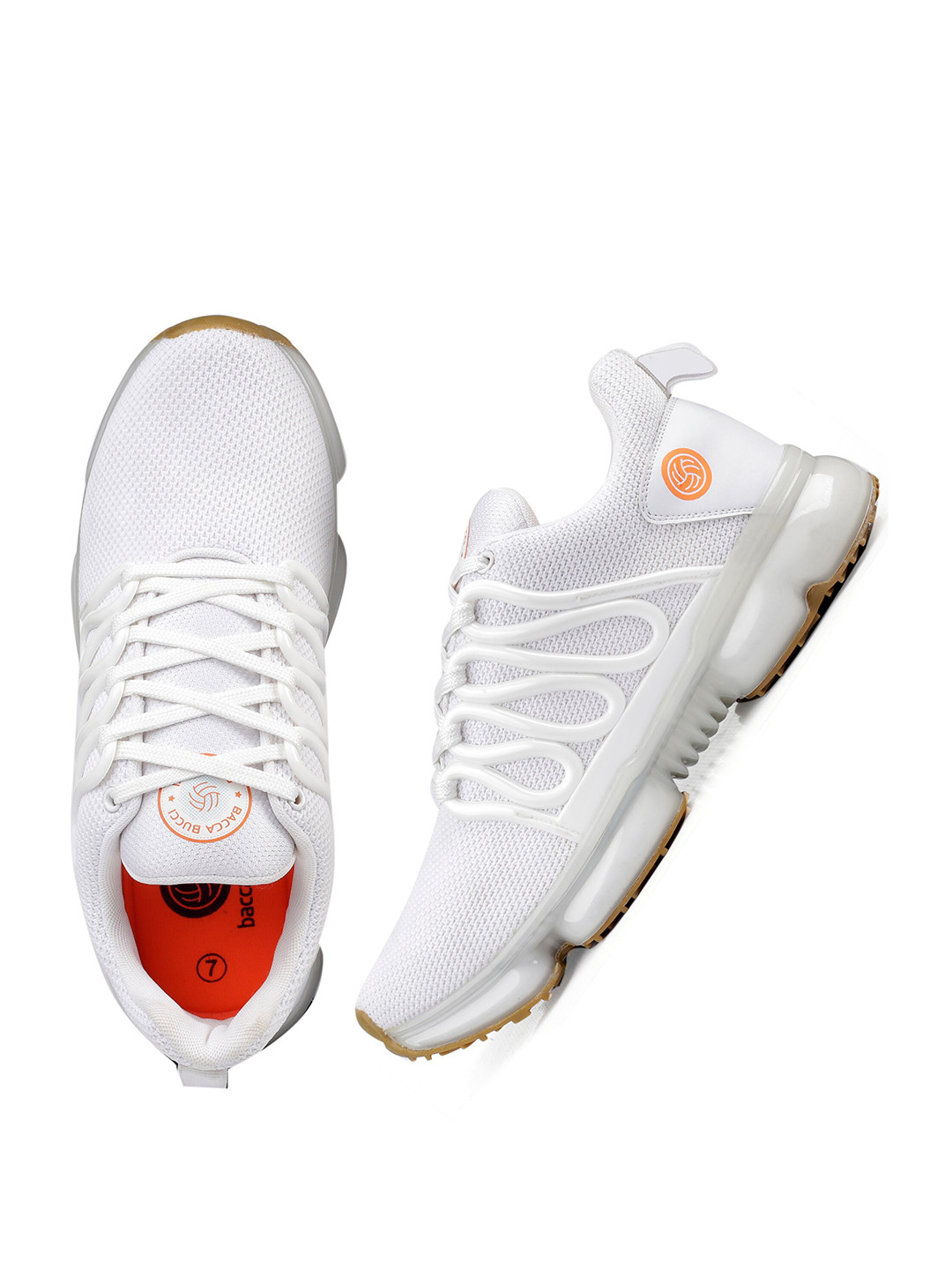 bacca bucci Men White FLEX 5.0 Mesh Running Sports Shoes