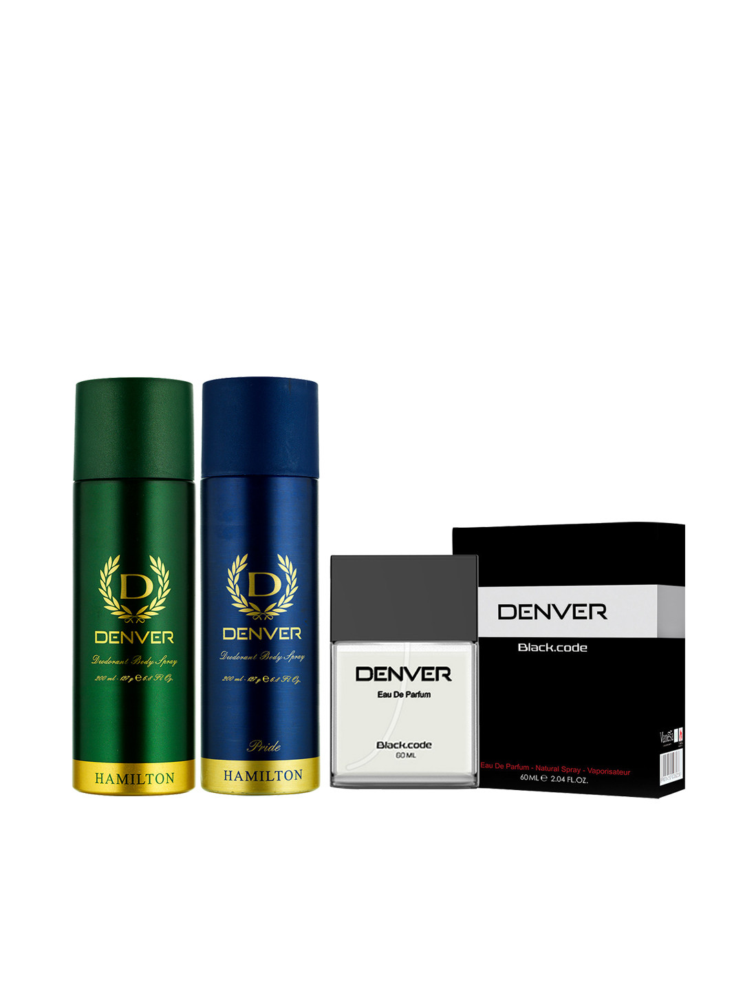 Denver Men Set of 2 Hamilton Deodorants & Black Code Eau de Parfum
