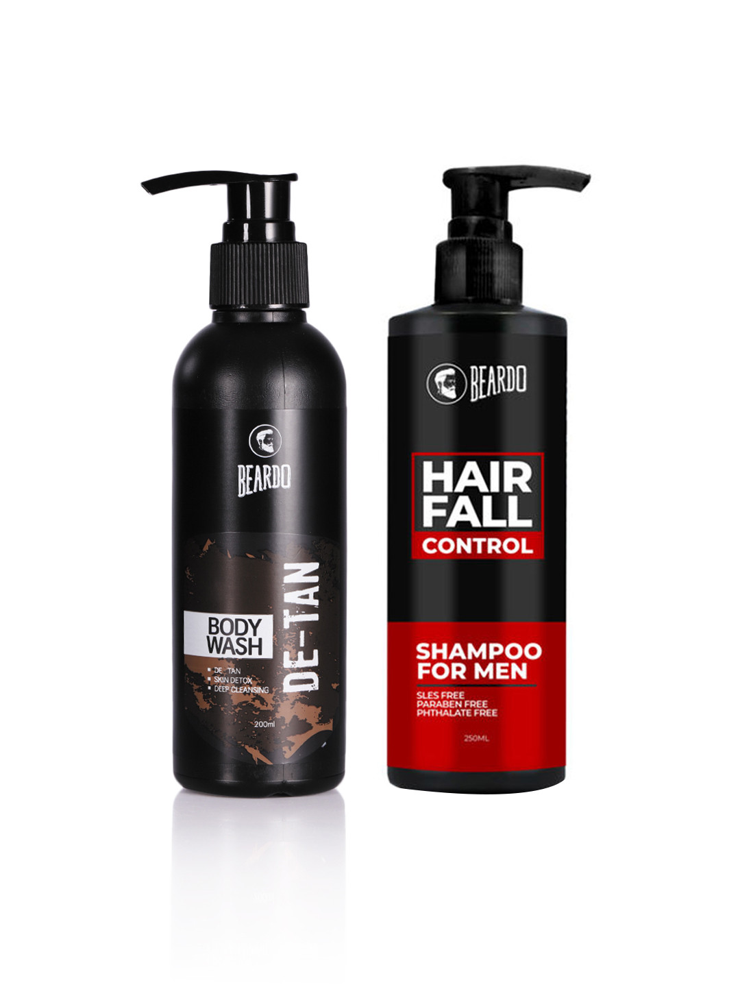 BEARDO Hair Fall Control Shampoo & De-Tan Body Wash Set