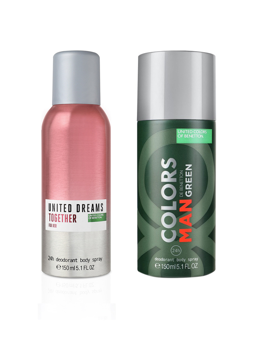 United Colors of Benetton Set of Man De Green & Women Together for Her Deodorants