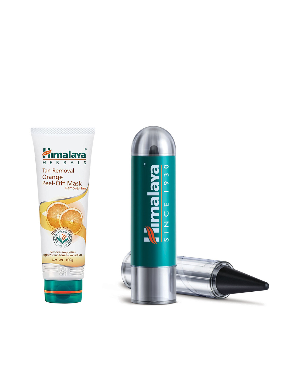 Himalaya Set of Black Kajal & Tan Removal Orange Peel-Off Mask