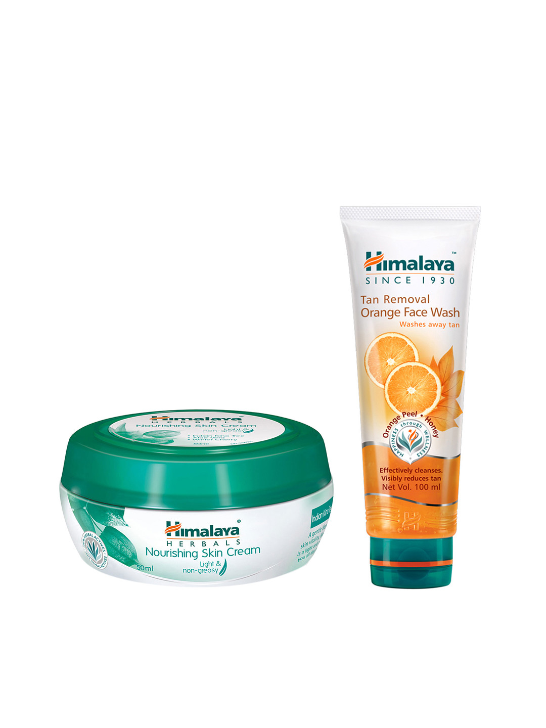 Himalaya Set of Nourishing Skin Cream & Tan Removal Orange Face Wash