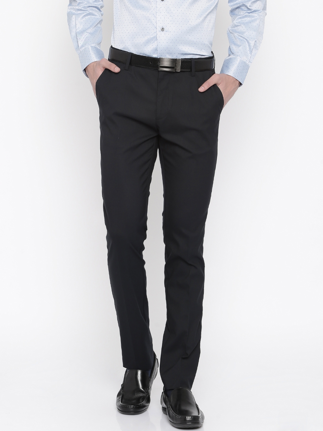 Buy United Colors Of Benetton Men Black Solid Slim Fit Formal Trousers   Trousers for Men 1506474  Myntra
