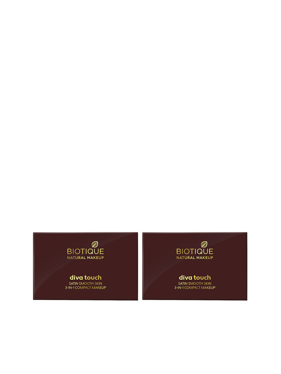 BIOTIQUE NATURAL MAKEUP Set of 2 Diva Touch Satin Smooth Skin 3-in-1 Compact