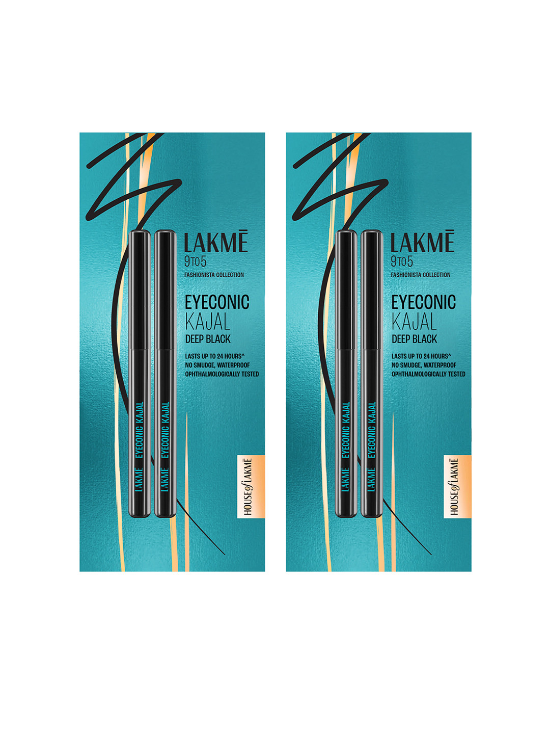 Lakme Set of 4 Eyeconic Kajal 0.35g Each - Deep Black
