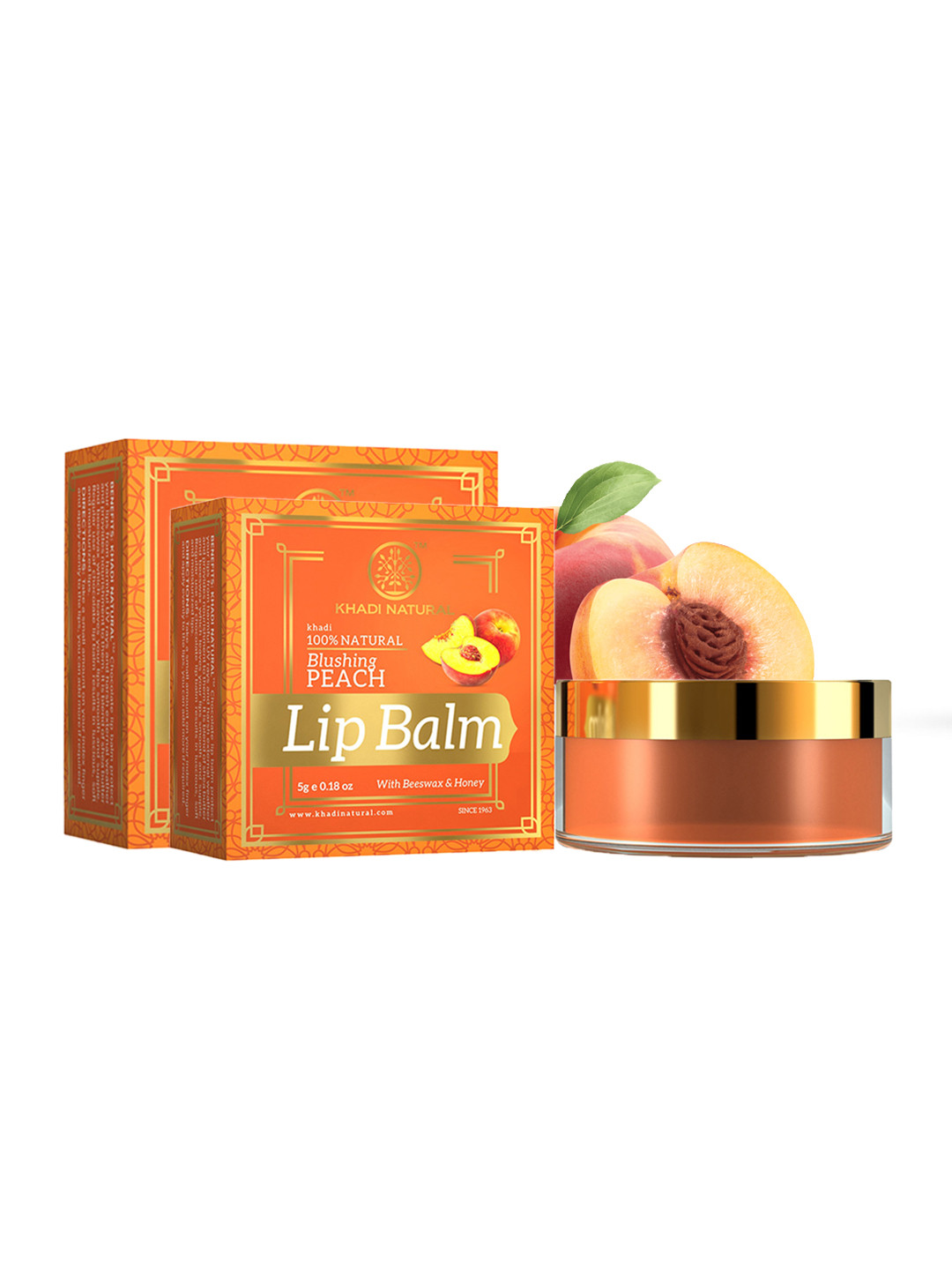 Khadi Natural Set of 2 Peach Lip Balm - 10g