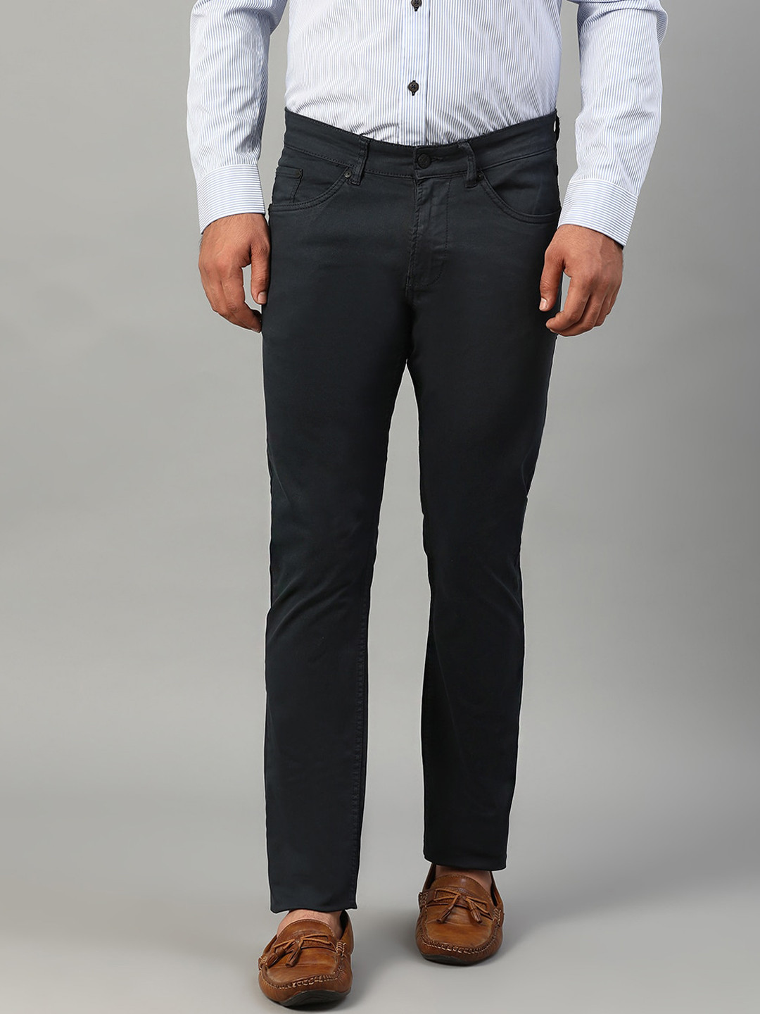 Matinique Men Navy Blue Slim Fit Chinos Trousers