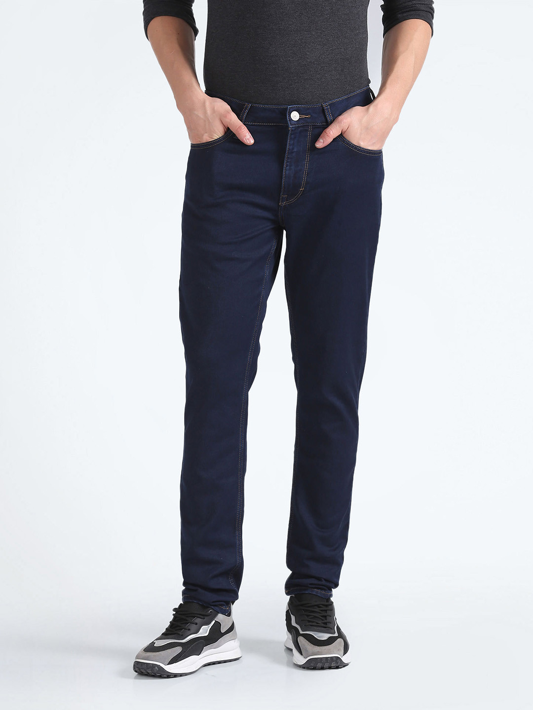 Flying Machine Men Midnight Blue Skinny Fit Low-Rise Stretchable Jeans