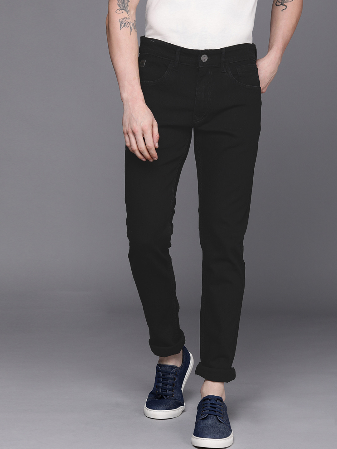 WROGN Men Black Skinny Fit Stretchable Jeans