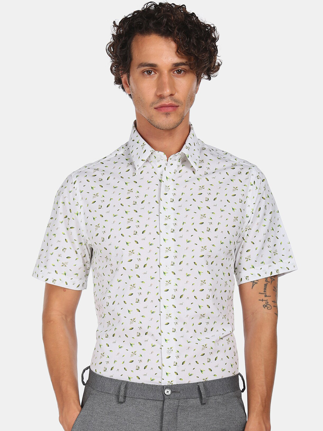 Arrow New York Men White Printed casual Shirt