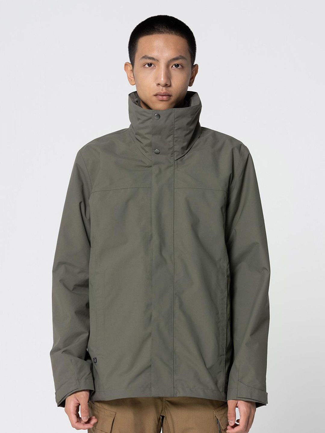 Decathlon FORCLAZ - Men Olive Green Warm & Waterproof 3 In 1 Jacket