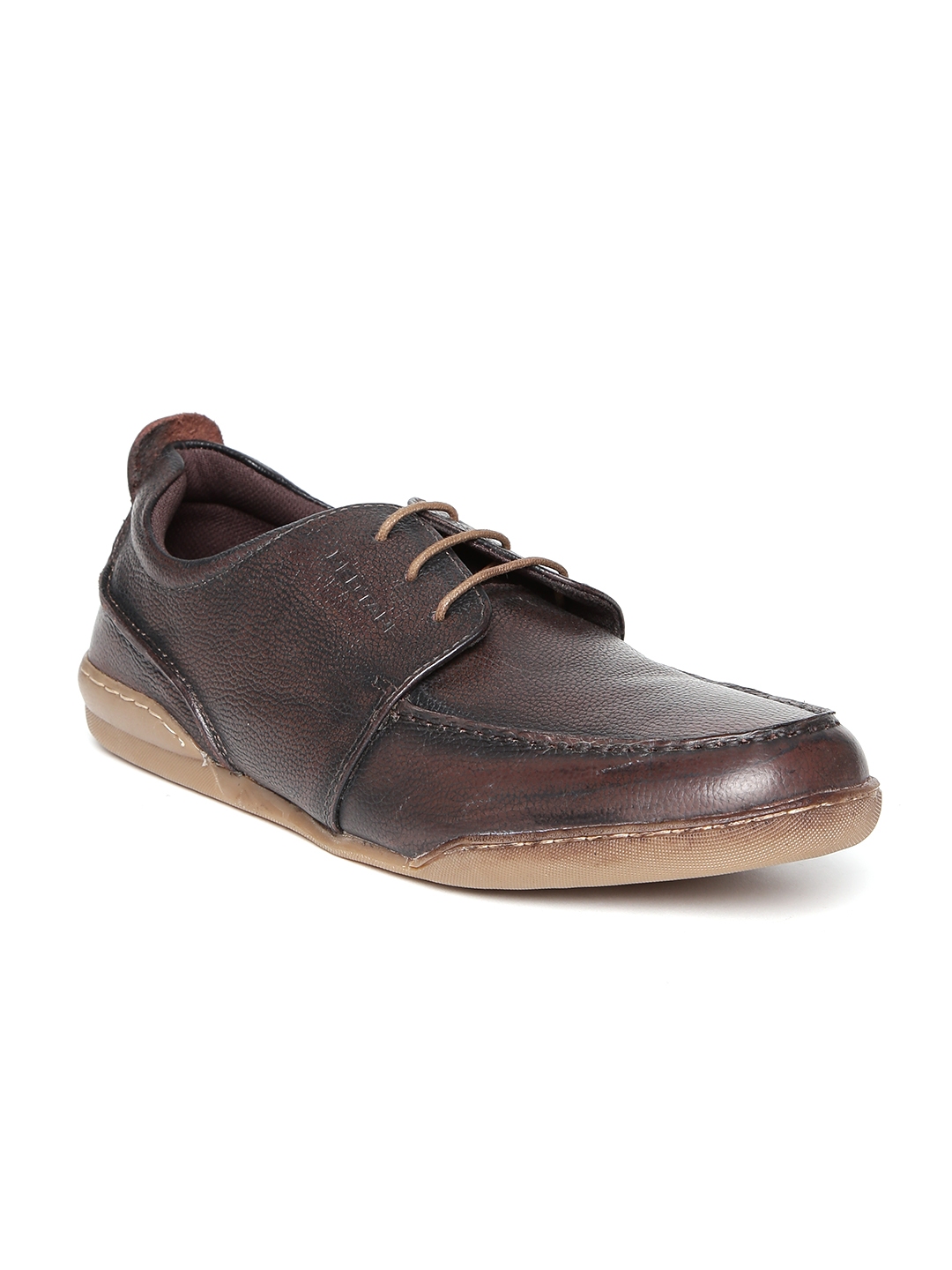 red tape dark tan derby shoes