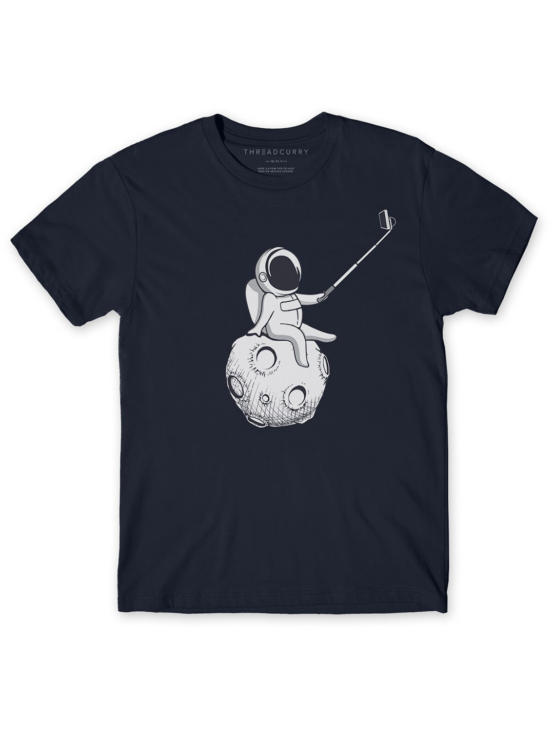 THREADCURRY Boys Navy Blue Printed T-shirt