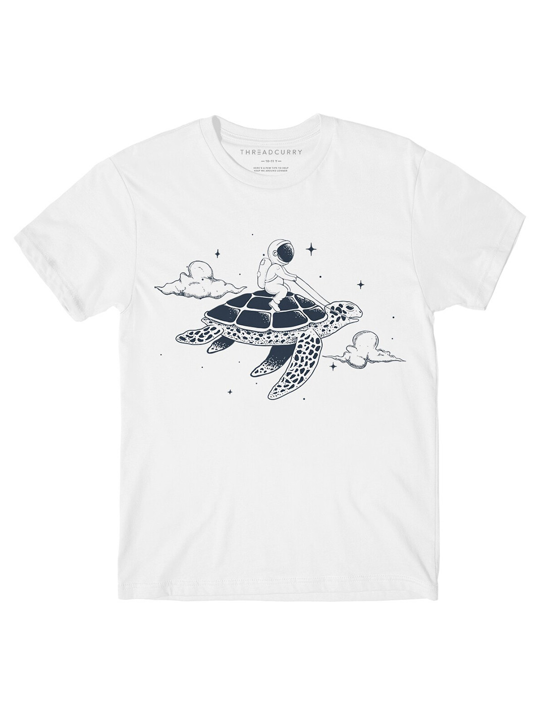 THREADCURRY Boys White Astronaut Printed T-shirt