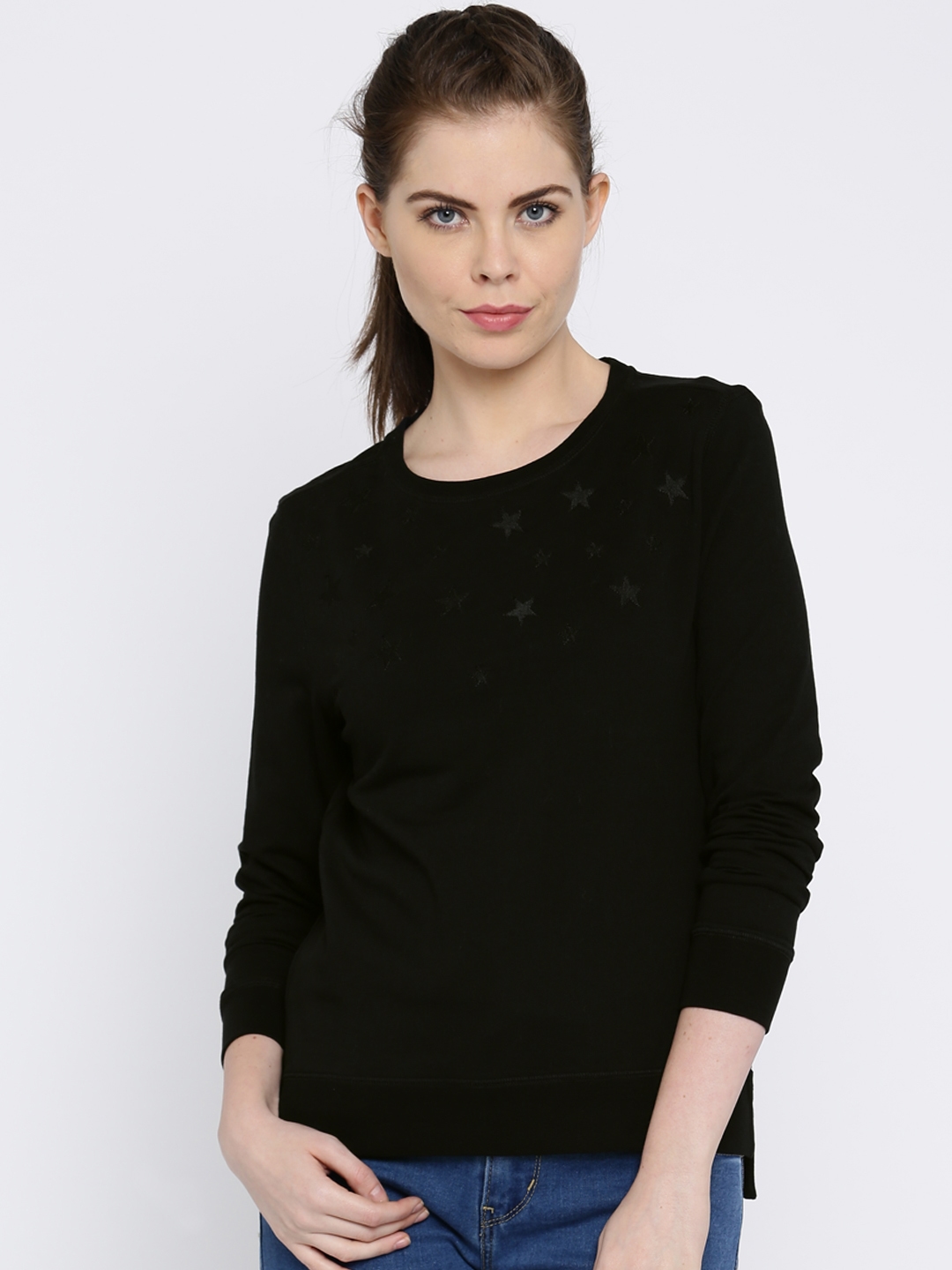 Buy Levis Women Black Pullover Sweatshirt - Sweatshirts for Women 1507636 |  Myntra