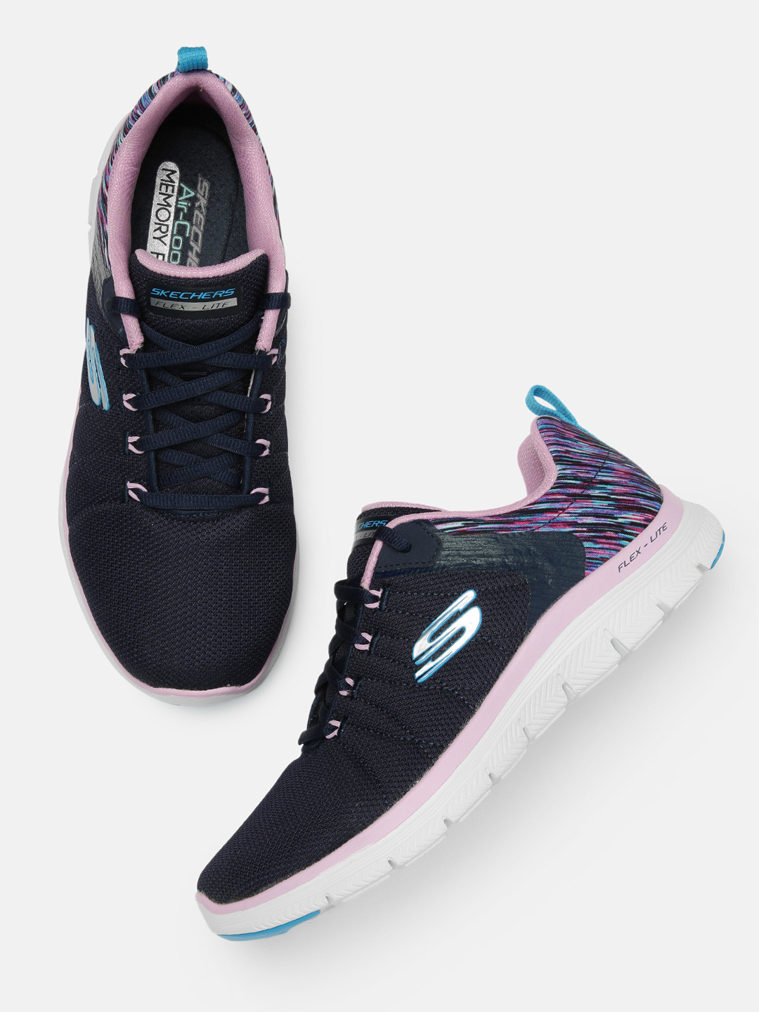 Skechers Women Navy Blue Solid FLEX APPLEA 4.0 Sneakers