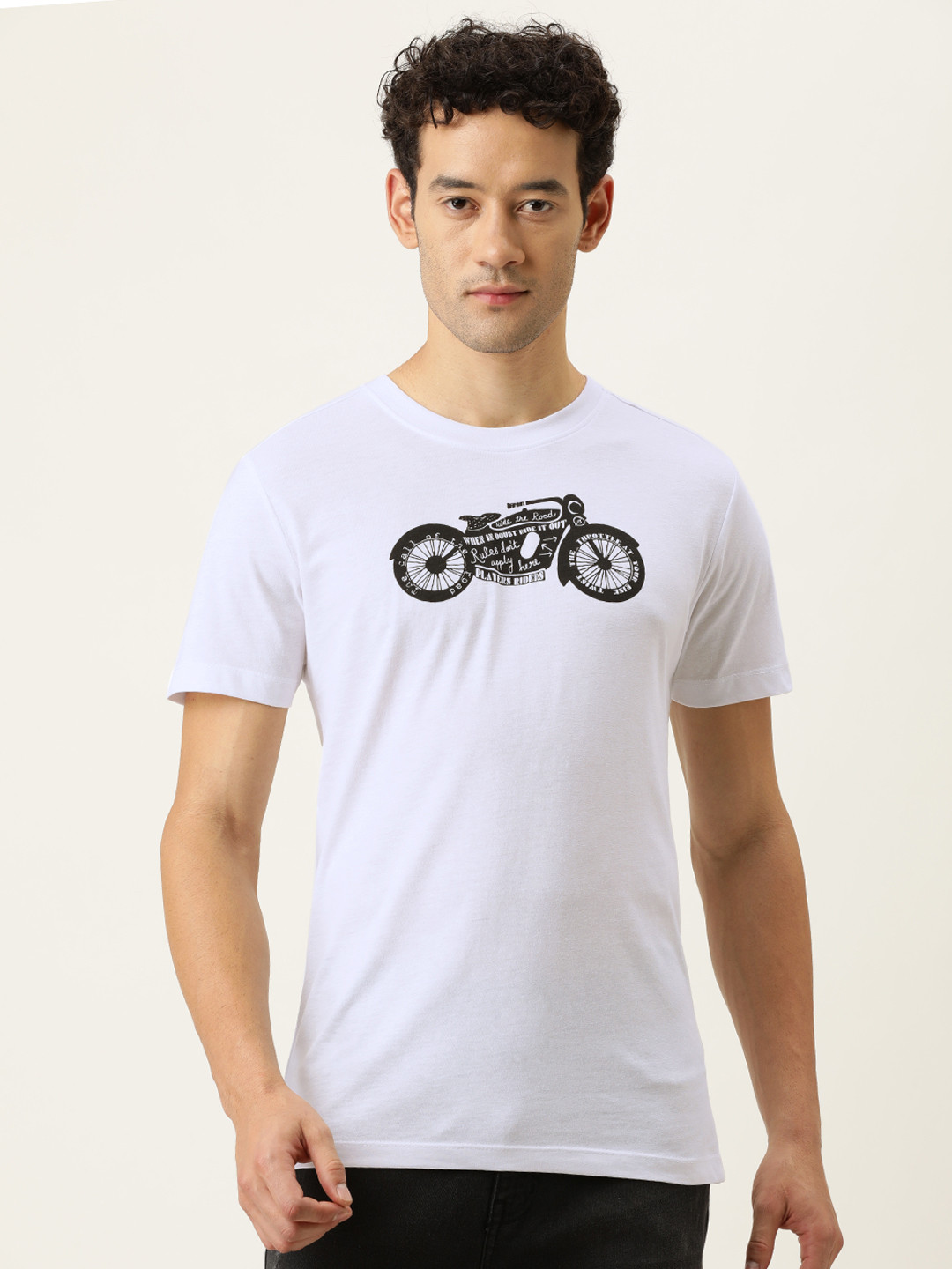 FOREVER 21 Men White Printed T-shirt