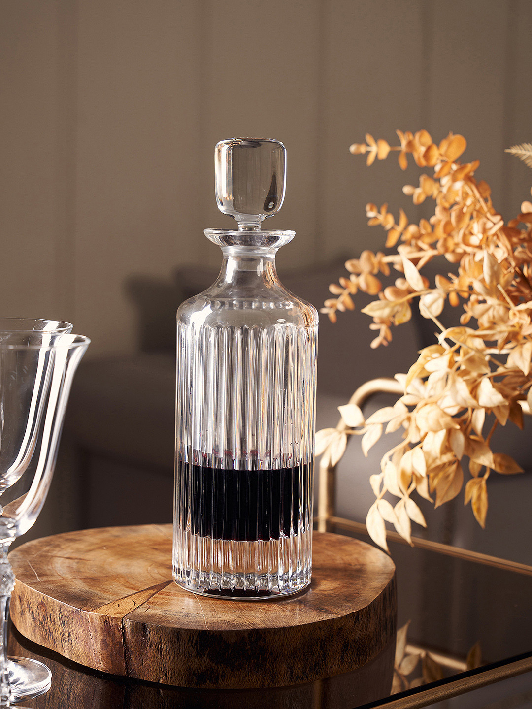 Pure Home and Living Transparent Clear Skyline Glass Decanter