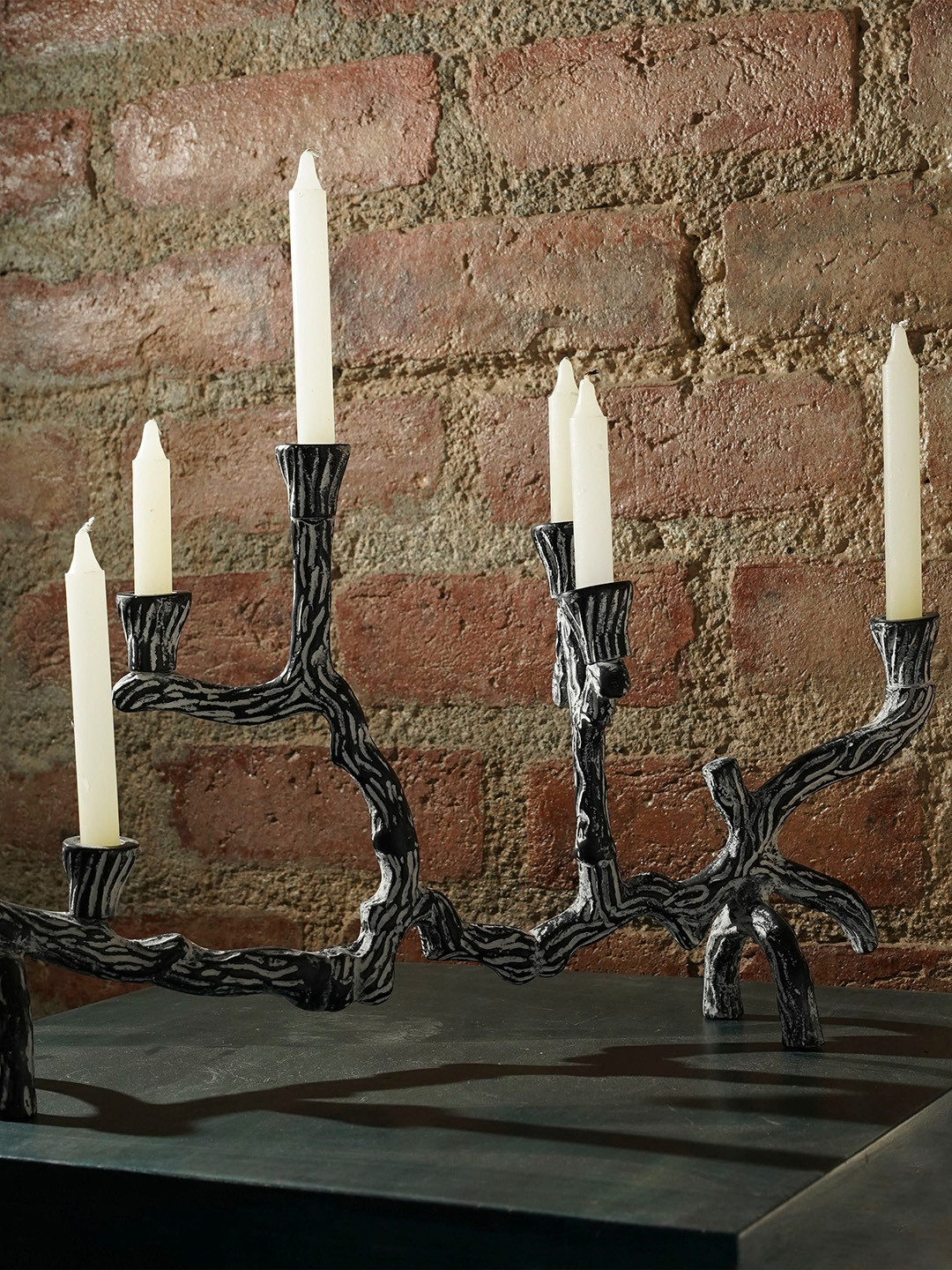 Folkstorys Black Washed Handmade Cup Candle Holder