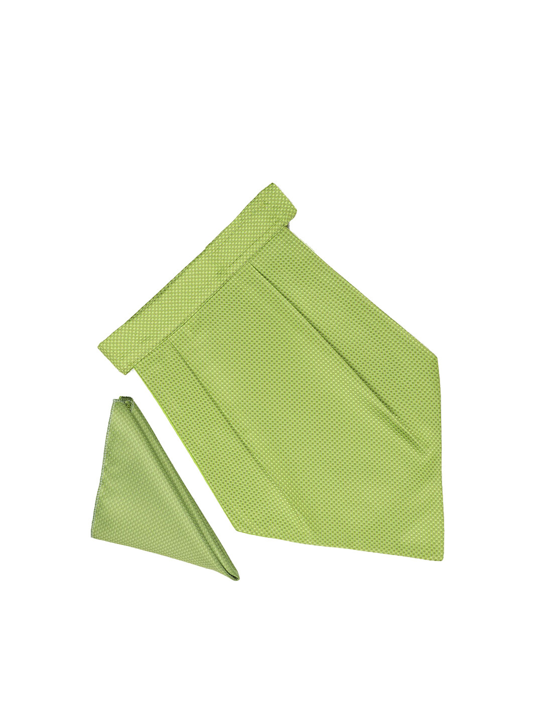 Tossido Men Lime-Green Self-Design Cravat Pocket Square Set