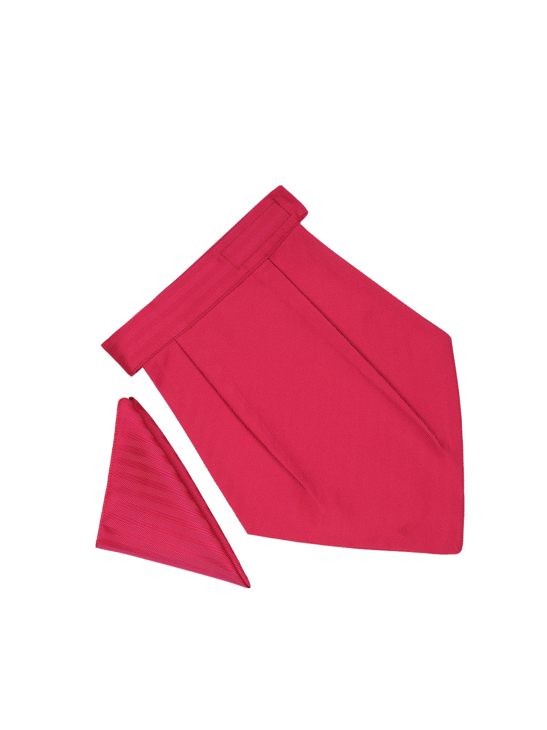 Tossido Men Pink Self-Design Microfibre Cravat Pocket Square Set