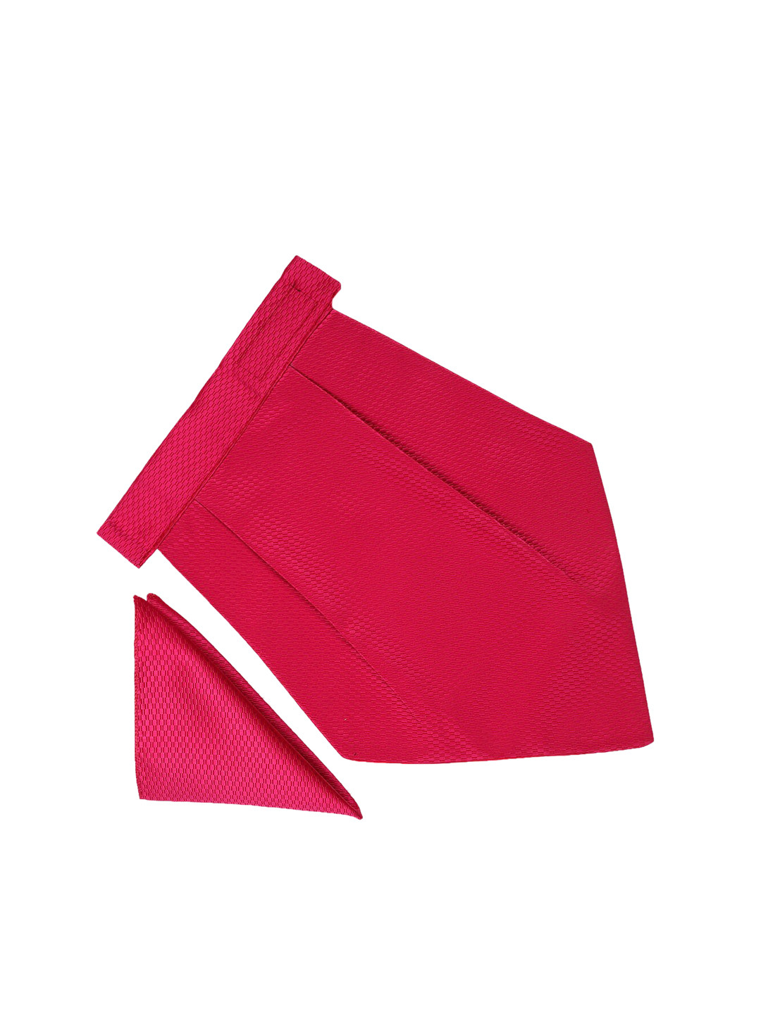 Tossido Men Pink Self-Design Cravat Pocket Square Set