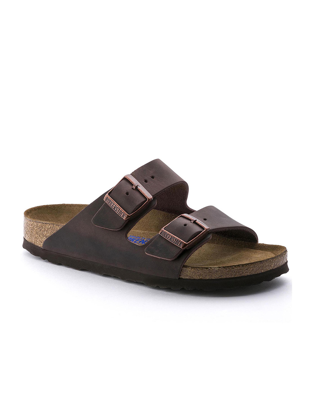 Birkenstock Arizona Soft Footbed Habana Narrow Width Oiled Leather Two-Strap Sandals